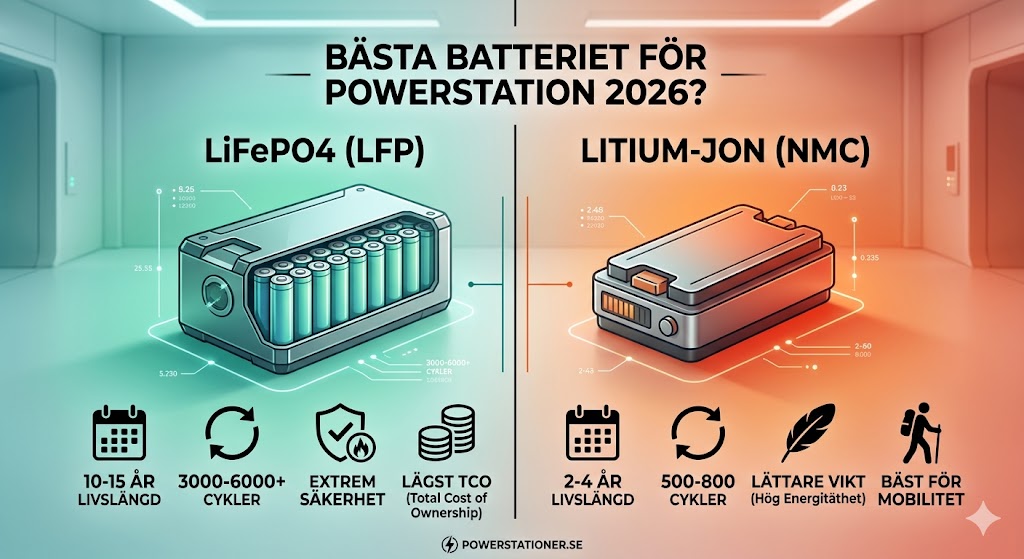LiFePO4 vs Litium-jon (NMC): Expertens guide till rätt batteri 2026